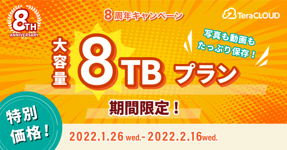 期間限定8TBプラン 期間限定8TBプラン