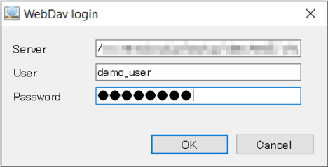 WebDAV対応アプリの接続先を設定